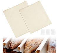 SIYINGSAERY 2 Telas para Fermentar Pan de 45 x 80 cm y 65 x 90 cm con 3 Raspadores de Masa de Plástico Tela para Fermentación de Pan para Repostería Tela de Lino para Hacer Crecer Masa