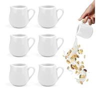 SIYINGSAERY 6 Jarras para Leche de Cerámica de 110 ml Jarrita de Leche Pequeña con Asa Jarra para Calentar Leche o Poner Leche en Té Café para Horno Micoondas Lavavajillas