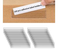 SIYOMG Etiquetas adhesivas para estantes, 100 unidades, 11 x 3 cm, etiquetas de plástico transparente para contenedores de almacenamiento, bolsillos de etiquetas de nombre, visualización de precios de