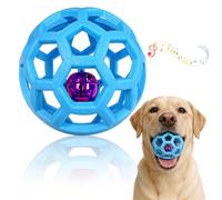 Siyrdxcbt Pelotas para Perros Correa Azul Calada con Campana Pelota Perro Material TPR Resistente a la Deformación Cuando se Tira de Ella Reutilizable Bola Juguetes Perros Pequeños y Medianos