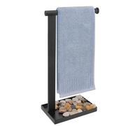 Siyzda Soporte para Toallas de Mano para baño, toallero de Mano Independiente en Forma de L, toallero de Cocina, Organizador de encimera, Material de Acero Inoxidable SUS304 (Metal, Negro Mate)