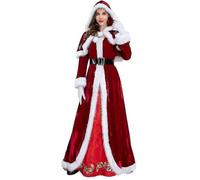 Size Deluxe Adults Costume Couple Santa Claus Clothes Fancy Xmas Uniform Suit for Men Women