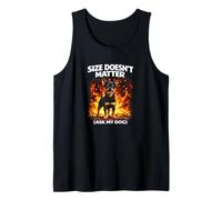 Size Doesn'T Matter Funny Dog Humor Miniatura Pinscher Camiseta sin Mangas