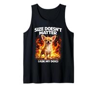 Size Doesn'T Matter Funny Dog Humor Small Dog Meme Camiseta sin Mangas