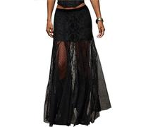Size Elegant Lace Half Skirt Women's Black High Waist Stylish Commute Sexy Mesh Party Dress(4XL)