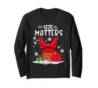 Size Matter Fat Santa Claus Chimney Funny Christmas Xmas Manga Larga