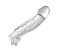 Size Matters Manga Del Pene Curvado Extensor Claro - 1 unidad, Transparente