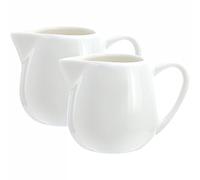 Sizikato 2pcs Mini Classic Pure White Ceramic Creamer con asa, pequeña jarra de leche de café para crema. 4.5 oz