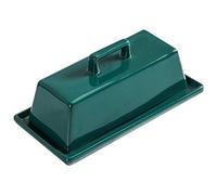 Sizikato Mantequera de porcelana con tapa, verde puro, 7.5 pulgadas