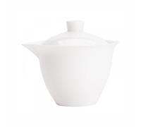 Sizikato Taza de té de porcelana blanca Gaiwan, taza de té Kung Fu de 6 onzas con tapa de filtro