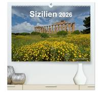 Sizilien 2026 (hochwertiger Premium Wandkalender 2026 DIN A2 quer), Kunstdruck in Hochglanz: Landschaften, Dörfer und Städte, Küste und Meer auf Sizilien