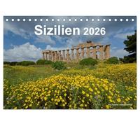Sizilien 2026 (Tischkalender 2026 DIN A5 quer), CALVENDO Monatskalender: Landschaften, Dörfer und Städte, Küste und Meer auf Sizilien