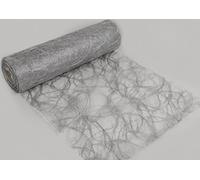 Sizoweb Camino de Mesa de 25 Metros, Rollo de Papel para decoración para Diferentes Ocasiones como Pascua, Navidad, Boda o Bautismo (Color Plata, Dimensiones: 30 cm x 25 m, Muy Resistente, Lavable)