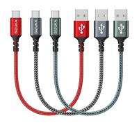 SIZUKA Cable Usb C Carga Rapida 3Pack 0.3m 3.1A Cable Carga Rapida Tipo C | Nylon Carga Rápida y Sincronización Cable USB C para Samsung Galaxy S22 S21 S20 S10 S9 S8 A71 A51 Note 20 10, Xiaomi Google