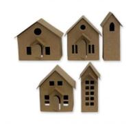 Sizzix 664741 Thinlits - Juego de troqueles (16 unidades), diseño de pueblo de papel