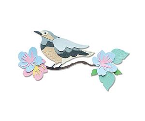 Sizzix 665093 Thinlits Spring Bird Troquel de Jenna Rushforth (14 unidades)