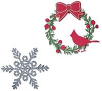 Sizzix 665326 - Juego de troqueles Thinlits (9PK), diseño de corona y copo de nieve