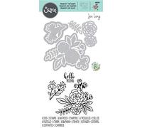 Sizzix Framelits 665064 Troquel con sellos diseño floral de Jen Long 6 unidades