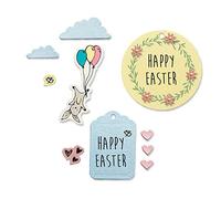 Sizzix Framelits Diew/Stamps 665065 Pascua Divertido por Lisa Jones 9 Unidades Cutting Dies, Multicolor, Talla única