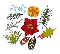 Sizzix Juego de 14 Troqueles Thinlits Modern Festive por Tim Holtz | 666069 | Capítulo 4 2022 Wafer, Papel de plástico, Grey, One Size