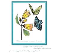 Sizzix Juego de sellos transparentes A5, paquete de 8 con plantilla - Cosmopolitan, Farfallina de Stacey Park