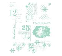 Sizzix Juego de sellos transparentes, texturas navideñas de 49 and Market, 11 sellos de goma