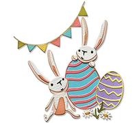 Sizzix Juego de Troqueles Thinlits 15PK Bunny Games por Tim Holtz, 665850, Papel Plástico, Multicolor, Talla única