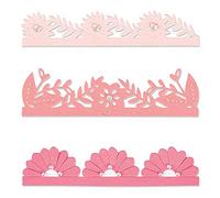 Sizzix Juego de Troqueles Thinlits 3PK Bordes Florales audaces por Olivia Rose, 665472, Acero al Carbono, Multicolor, One Size