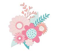 Sizzix Juego de Troqueles Thinlits 9PK Bold Flowers by Olivia Rose, 665473, Flores atrevidas, One Size