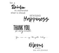 Sizzix Sellos Transparentes, Paquete de 5, Sunnyside Sentiments #1 por Pete Hughes | 665403 | Capítulo 3 2022, Papel, Multicolor, One Size