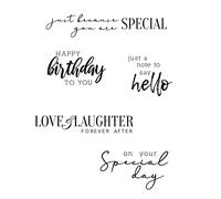 Sizzix Sellos Transparentes, Paquete de 5, Sunnyside Sentiments #6 por Pete Hughes | 665408 | Capítulo 3 2022, Multicolor, One Size