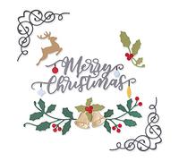 Sizzix Thinlits Die Set 10PK-Festive Elements, 664706 664706-Juego de Troqueles (10 Unidades), Plástico Papel, Multicolor, Talla única