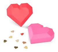 Sizzix Thinlits Dies Box 6 Piezas de Kath Breen, 665827, Caja Geo Heart, One Size
