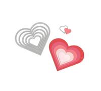 Sizzix Thinlits Troquel de Corte de Metal Superfino para Manualidades en Papel, Creación de Tarjetas y Scrapbooking - Corazones - 6 piezas