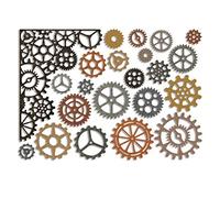 Sizzix Surfacez-Superficies 663891-Superficie Medios Mixtos, 10 Pzas, Multicolor, Aleación de Acero, Blanco y Gris, Talla única