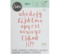 Sizzix Thinlits Troqueles 38PK Abecedario en minúsculas en caligrafía de pincel