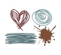 Sizzix Thinlits Troqueles 4PK Scribbles & Splat