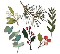 Sizzix Juego Thinlits Festive Gatherings, de Tim Holtz, 666333 | Troqueles de Metal, Finos como una oblea, para álbumes de Recortes, Estampado o Diario, Papel de plástico, Silver, One Size