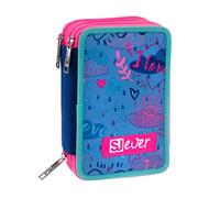 SJ GANG Estuche - Bolsa para bolígrafos, Caja para artículos de papelería, Bolsa para bolígrafos, rotuladores y más, Perfecto para material escolar, para niños - Niñas y niños, 3 compartimentos, XXL