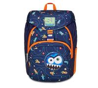 SJ Gang - Mochila escolar Mocrolight, azul, Spaceship Trip, monocompartimiento de apertura con hebilla magnética, correa de cintura ajustable, sistema Flip en bolsillo frontal, escuelas primarias,