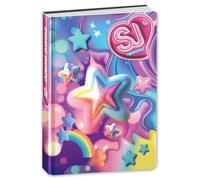 SJ GANG STYLE JAM GANG Diario escolar con fecha de 10 meses para niñas, 14 x 20,6 cm, tapa acolchada con estrellas, marcador integrado y pegatinas incluidas