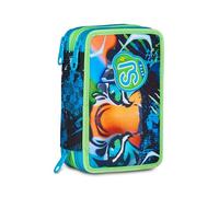 SJ Gang Style Jam Gang Estuche Escolar con 3 Cremalleras Air Tiger, Azul, portalápices Triple Compartimento Completo con bolígrafos, lápices, Colores, Accesorios Mochila, Escuela Primaria, niño