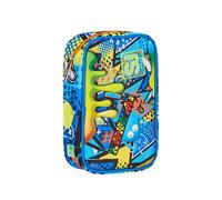 SJ Gang Style Jam Gang - Estuche Escolar Speed Case, Azul, Sphere Full Boy, portalápices Mono Compartimento con Plance Desmontables y bolígrafos, lápices, Colores, Accesorios Mochila, elementales