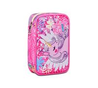 SJ Gang Estuche Escolar Speed Case, Rosa, portalápices Mono Compartimento con Placas extraíbles y bolígrafos, lápices, Colores, Accesorios Mochila, elementales, medianos, niña, Rosa, Talla única,
