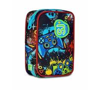 SJ Gang Style Jam Gang Estuche Escolar Speed Pad, Multicolor, portalápices Mono Compartimento con Placas extraíbles, Completo de bolígrafos, lápices, Colores, Accesorios Mochila, Escuela Primaria