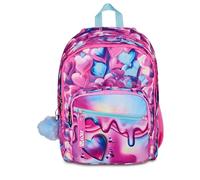 SJ GANG STYLE JAM GANG Mochila escolar con doble compartimento, SJ Ever Pink Beat, rosa, 31 L, con bolsillo para botella y abalorio desmontable, para niña