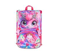 SJ GANG STYLE JAM GANG Mochila escolar extensible grande, fucsia, mochila con divisor interior, bolsillo superior con ojos LED, bolsillo para botella, 24 L, mochila escolar primaria, niña, fucsia