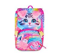 SJ GANG STYLE JAM GANG Mochila escolar extensible grande, fucsia, mochila con divisor interior, bolsillo superior con orejas de peluche, bolsillo para botella, 24 L, mochila escolar primaria, niña
