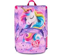 SJ GANG STYLE JAM GANG Mochila escolar extensible grande, morado, mochila con divisor interior, bolsillo superior con alas retráctiles, bolsillo para botella, 24 L, mochila escolar primaria, niña