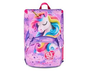 SJ GANG STYLE JAM GANG Mochila escolar extensible grande, morado, mochila con divisor interior, bolsillo superior con alas retráctiles, bolsillo para botella, 24 L, mochila escolar primaria, niña